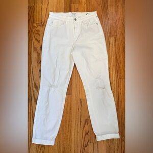 Judy Blue White Jeans Destroyed Boyfriend Sz 3/26 Mid Rise